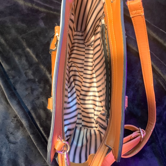 Black and white striped tote long and short strap - Picture 5 of 11